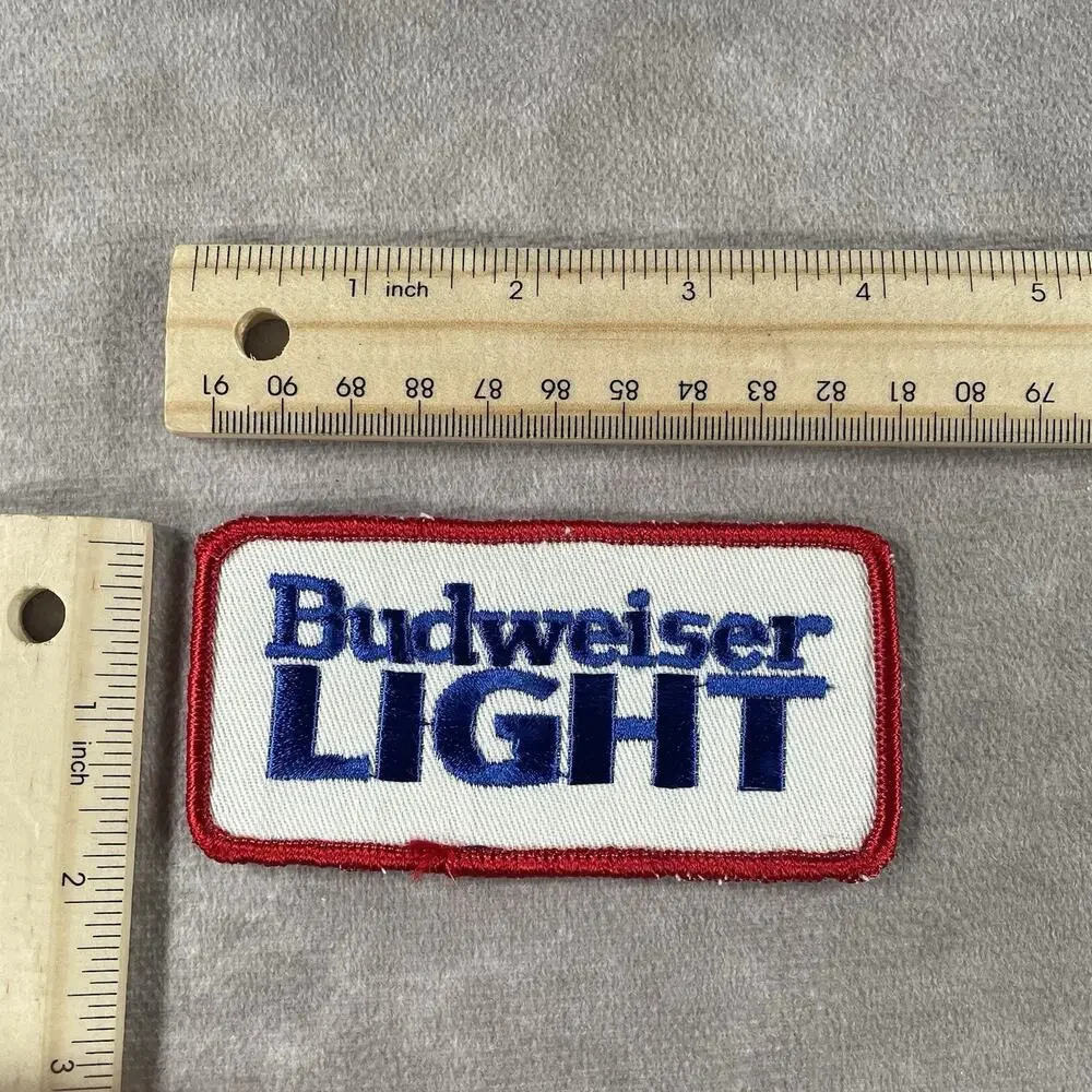 Vintage 90s Budweiser Light Beer Vintage Style Iron Sew On Patch Cap Hat